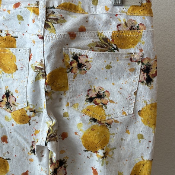 Anthropologie Pilcro 28 floral Lemon Grove fruit high-rise bootcut denim quirky - Picture 6 of 6
